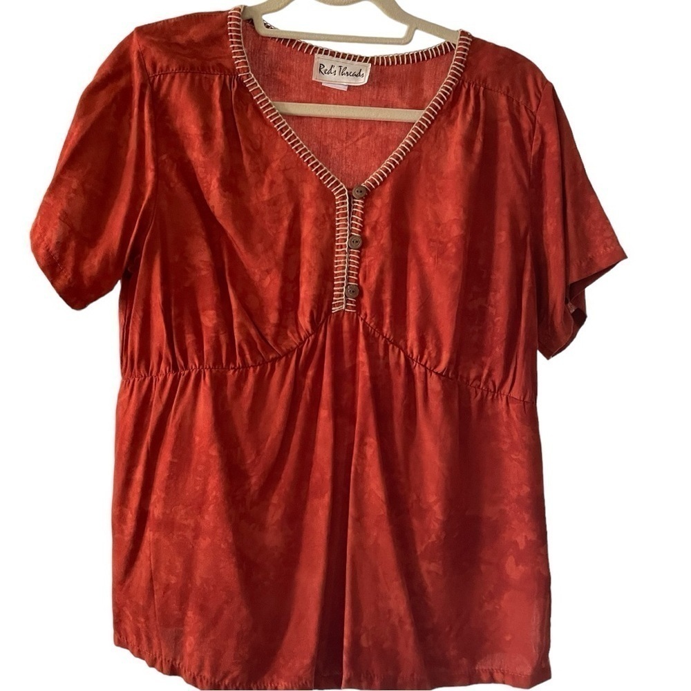 Red’s Threads shirt, size M, handmade in Bali, rayon, tie dye, new with tags